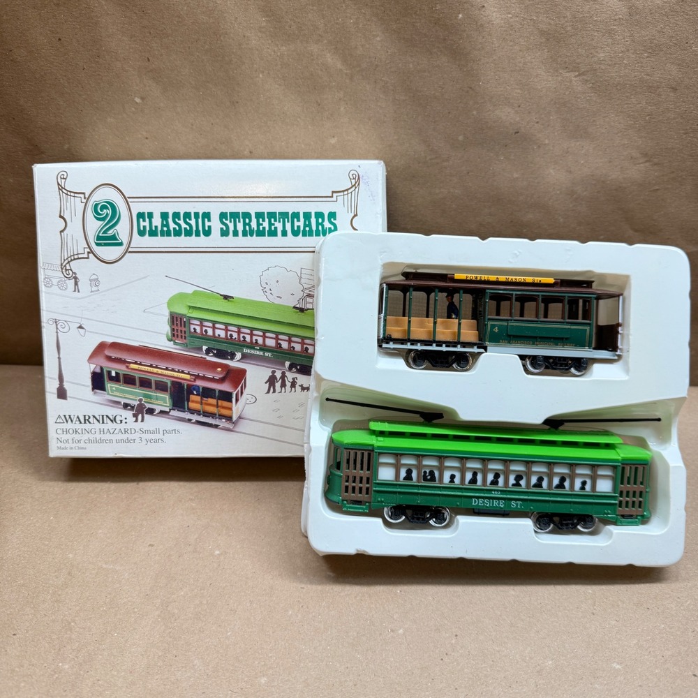 Vintage 2 Classic Streetcars Desire St Trolley Powell & Mason San Francisco Set